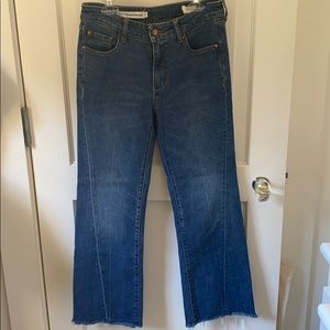 High-rise flare jeans.